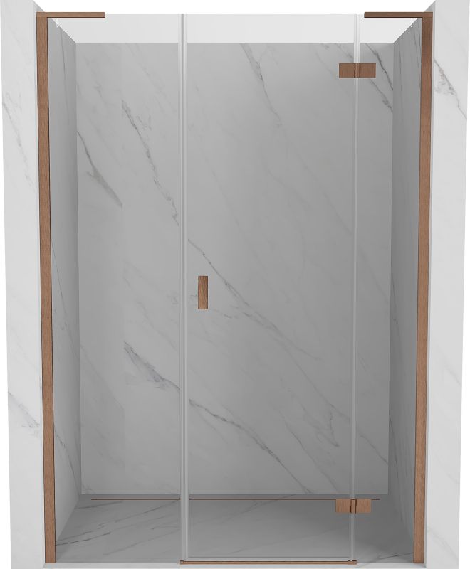 Drzwi prysznicowe Mexen Mist-H L miedź szczotkowana 130 cm 1 szt