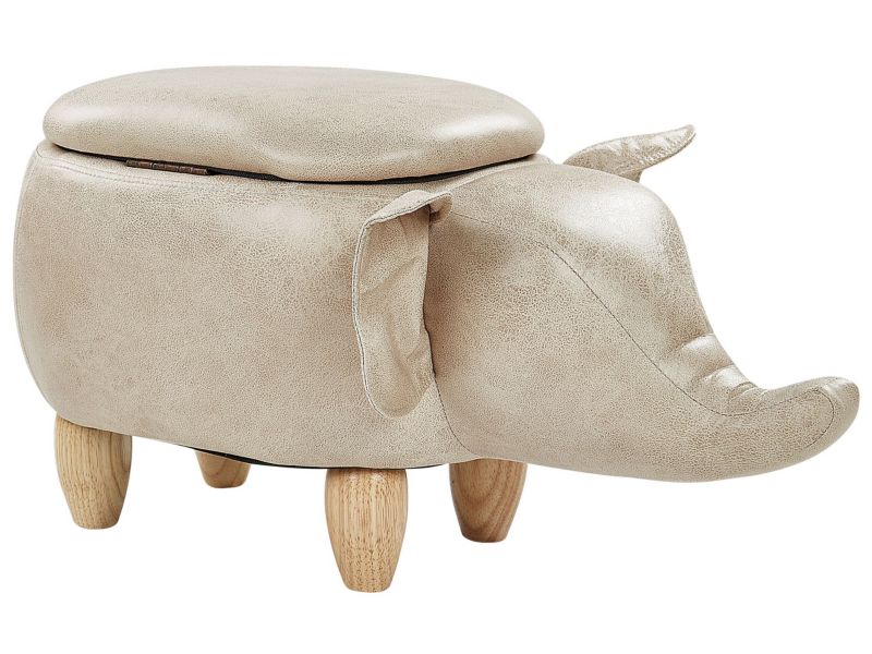 Stołek Elephant Beżowoszary Ekoskóra 1 szt.