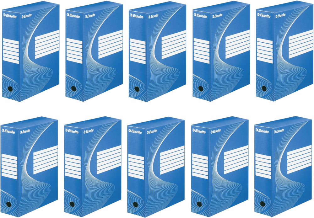 10x pudło archiwizacyjne Esselte Standard, do luźnych dokumentów, 80mm niebieski