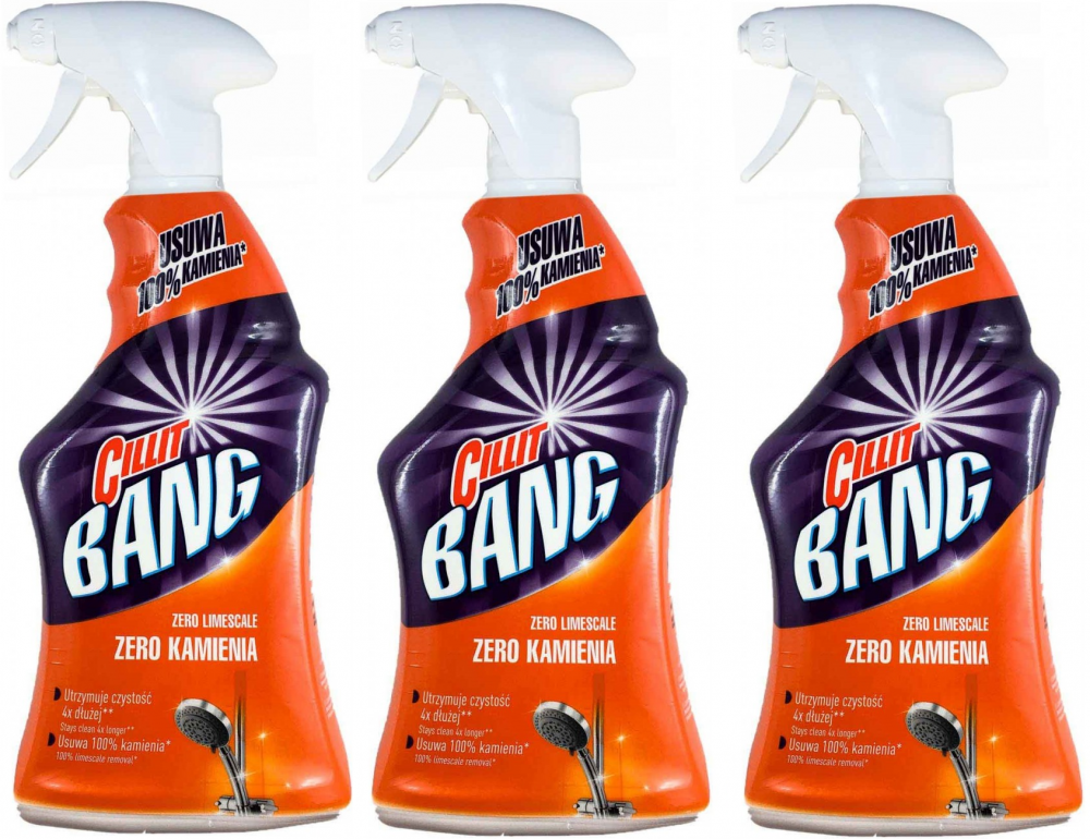3x Środek uniwersalny do czyszczenia Cillit Bang Kamień i Brud, z rozpylaczem, 750ml