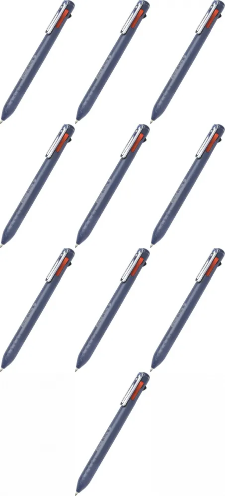 10x Długopis automatyczny Pentel iZee 4 w 1, 4 wkłady, 0.7mm, obudowa granatowa/ wkłady mix kolorów