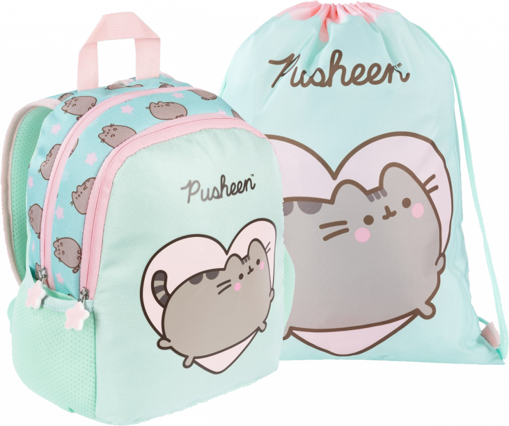 Zestaw: Plecak dla przedszkolaka + worek na buty Pusheen Mint