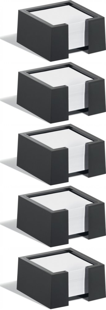5x Pojemnik z białymi karteczkami Durable Visifix Cubo, 115x115x60mm, 500 karteczek (90x90mm), czarny