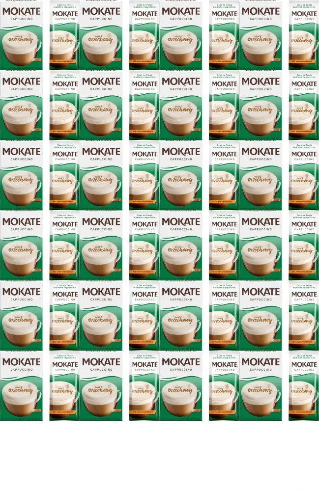 24x Kawa rozpuszczalna w saszetkach Mokate Cappuccino, orzechowy, 8 sztuk x 20g