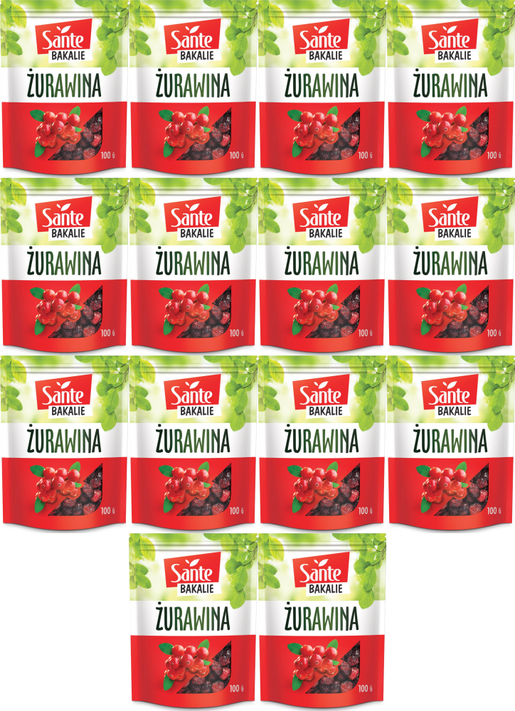 14x Żurawina Sante, wielkoowocowa, 100g
