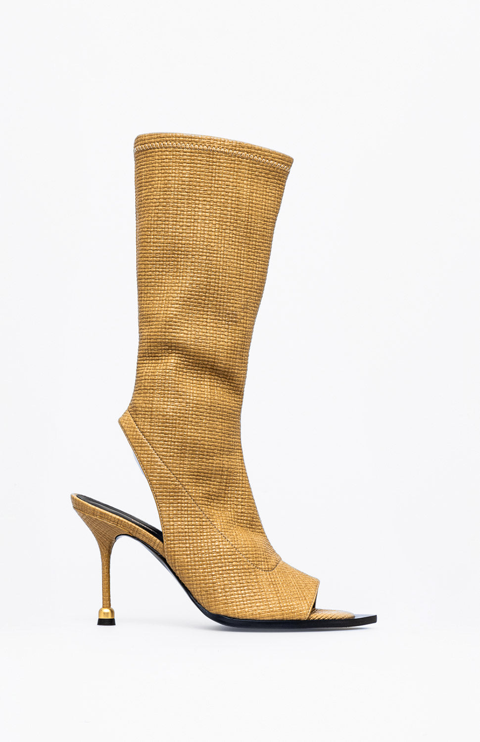 Skórzane botki damskie NEGIN BEIGE JUTE 42 - Vanda Novak