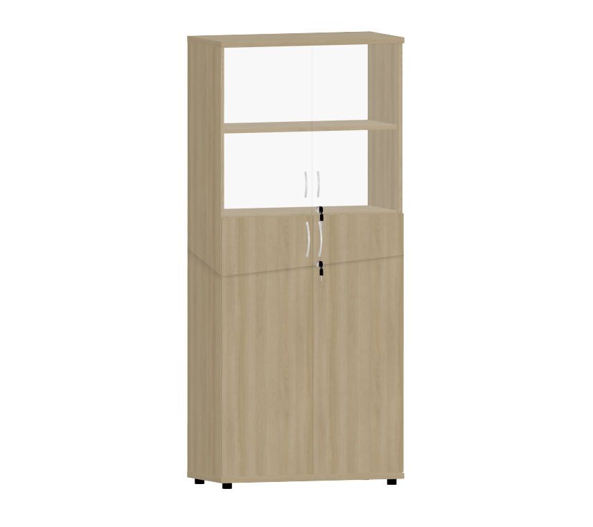 HEBE TS508 regał z witryną 80,2x40x184,1h (Kolor korpusu: Szary Platynowy)