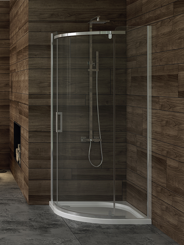 New Trendy New Komfort kabina prysznicowa 80x80 cm półokrągła chrom/szkło przezroczyste K-0434