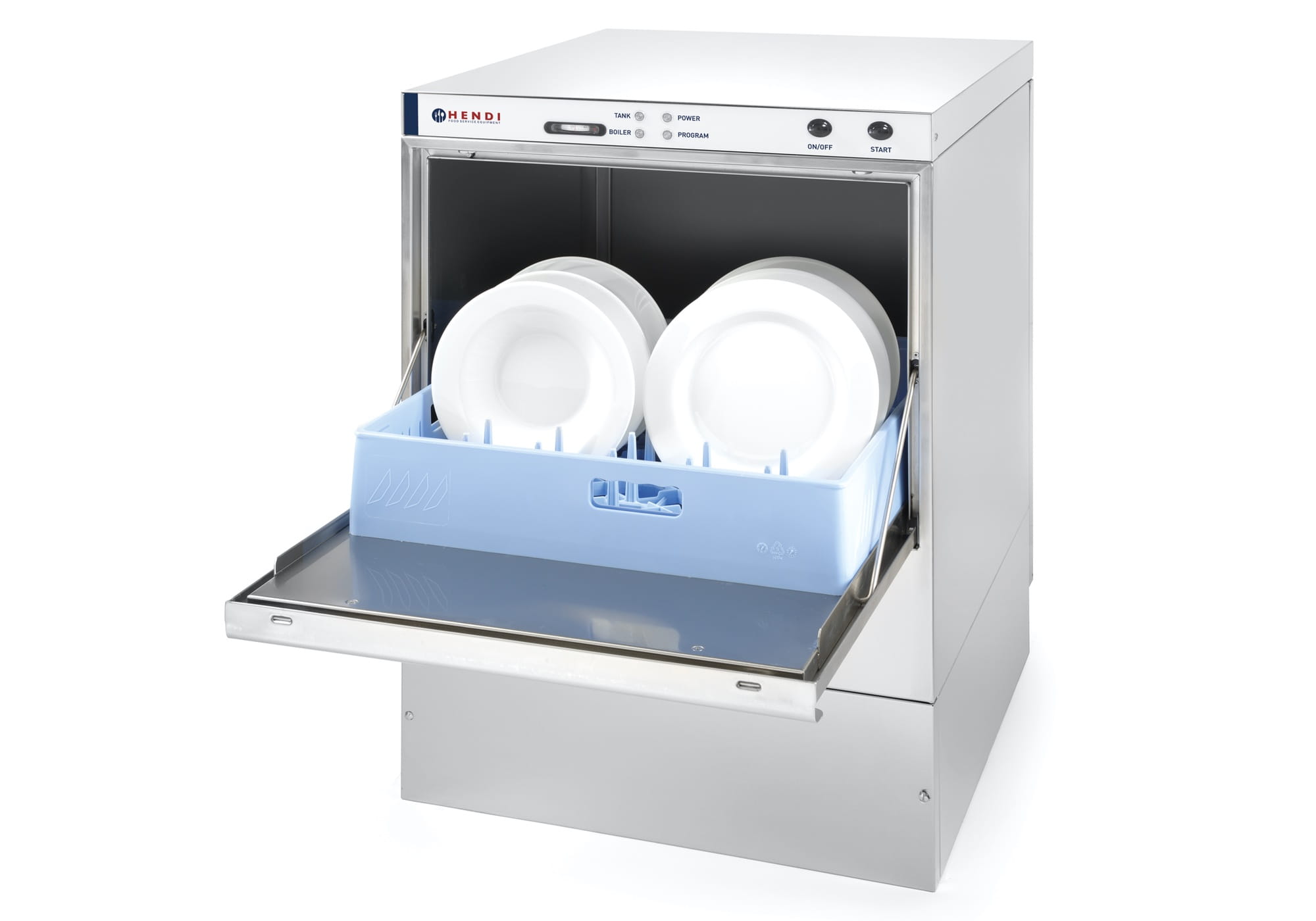 Zmywarka do naczyń 50x50cm z pompą spustową i dozownikiem detergentu 230V Hendi