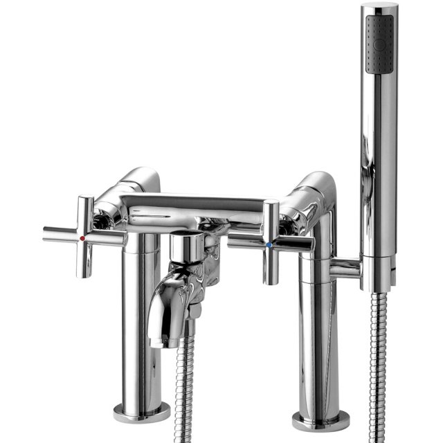 OMNIRES Bateria nawannowa MODERN chrom połysk 2-otworowa z zestawem p