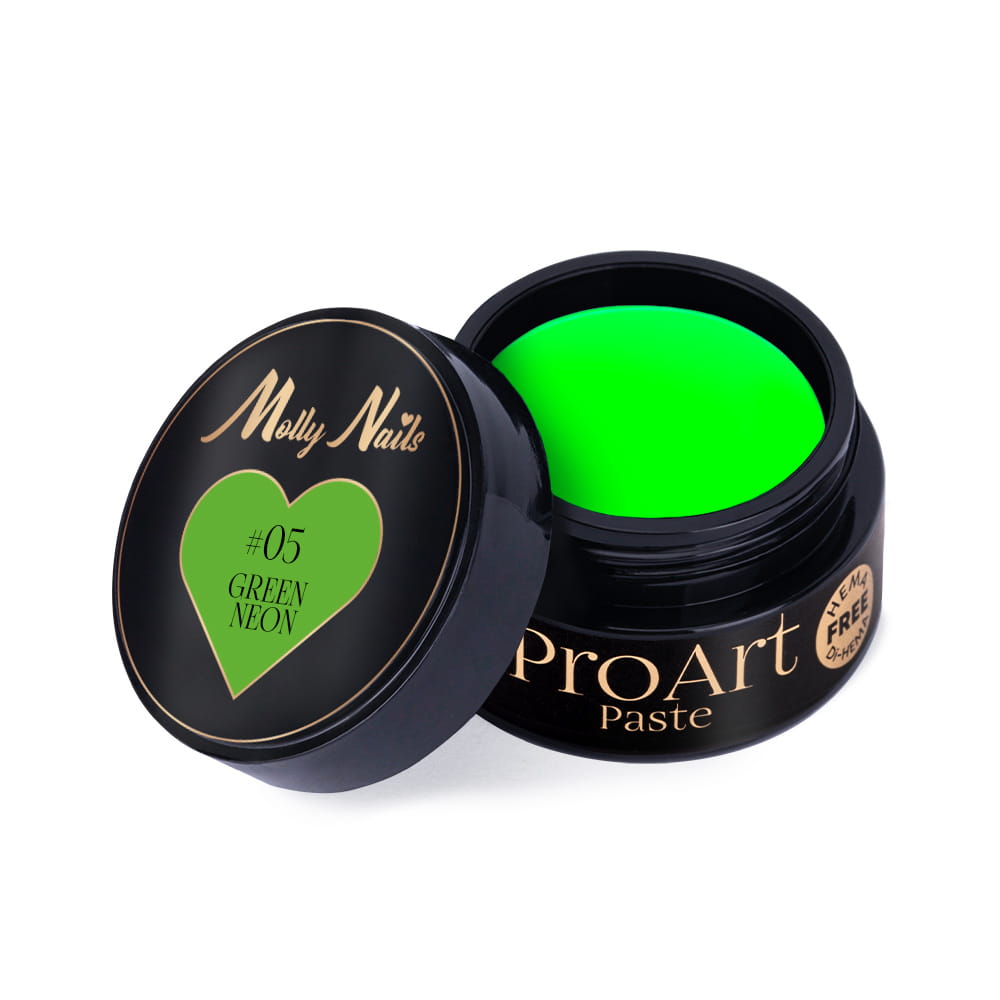 Pasta do zdobień ProArt Paste Molly Nails Green Neon HEMA/Di-HEMA Free 5g Nr 5
