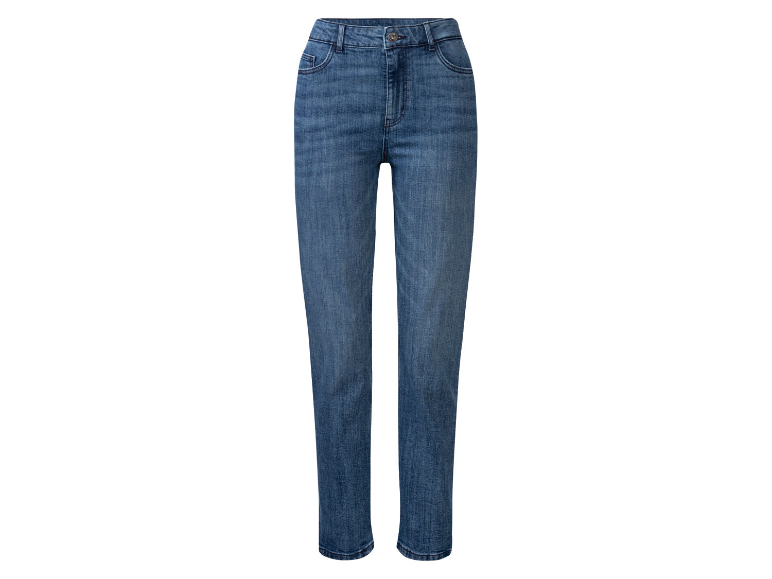 esmara Jeansy damskie, straight fit 34, wysoka sylwetka, Ciemnoniebieski