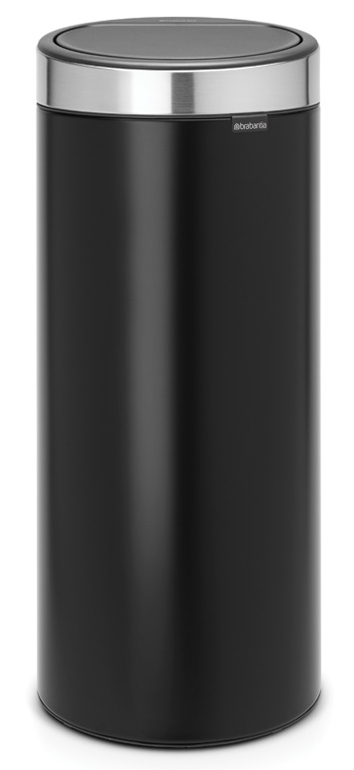Darmowa Dostawa - Kosz na śmieci 30 l chrom-czarny Brabantia Touch Bin 115448