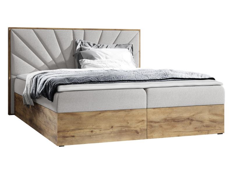 Łóżko kontynentalne MIRJAN 24 Wood 7 180x200 dąb lancelo/srebrny 1 szt.