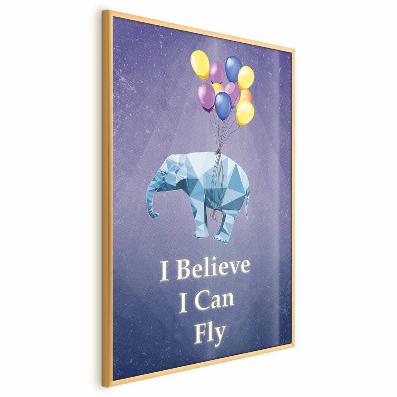 Plakat Artgeist Latający słoń 40x60 cm z ramą złotą 1 szt