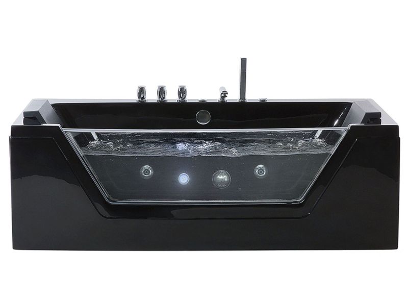 Wanna LED z hydromasażem 162 cm czarna Samana 1 szt.