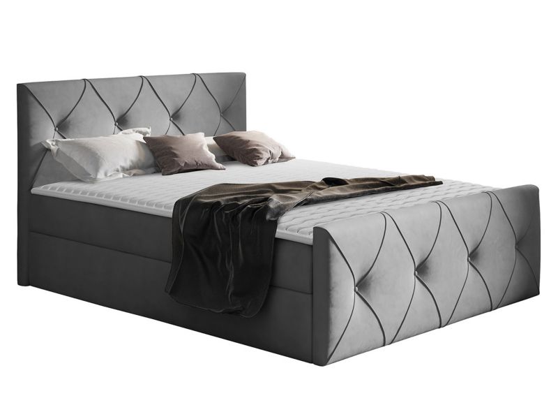 Łóżko kontynentalne MIRJAN 24 Crystal Lux 160x200 gołębi szary 1 szt.