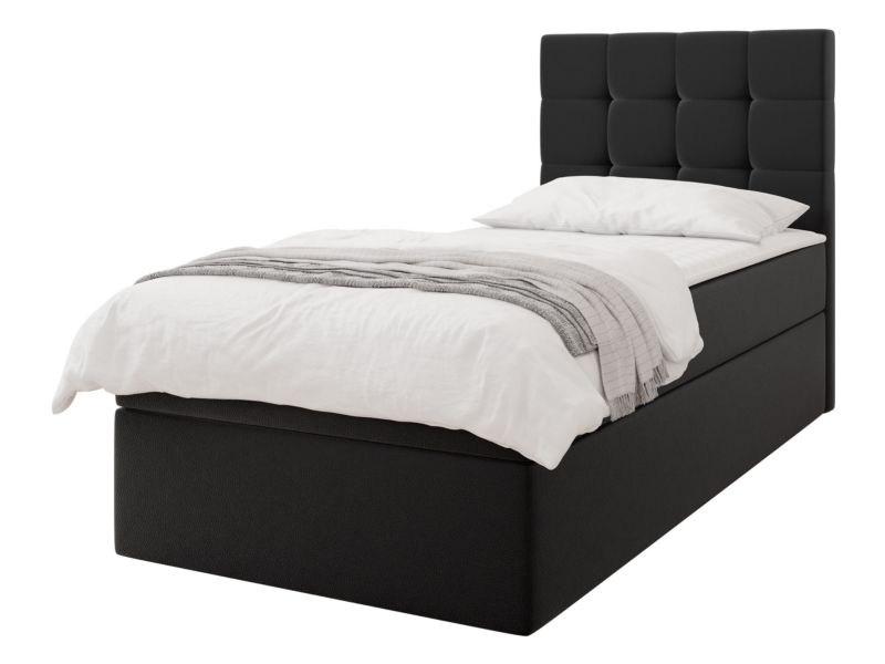 Łóżko kontynentalne MIRJAN 24 Luanda Single 100x200 czarna ekoskóra 1 szt.