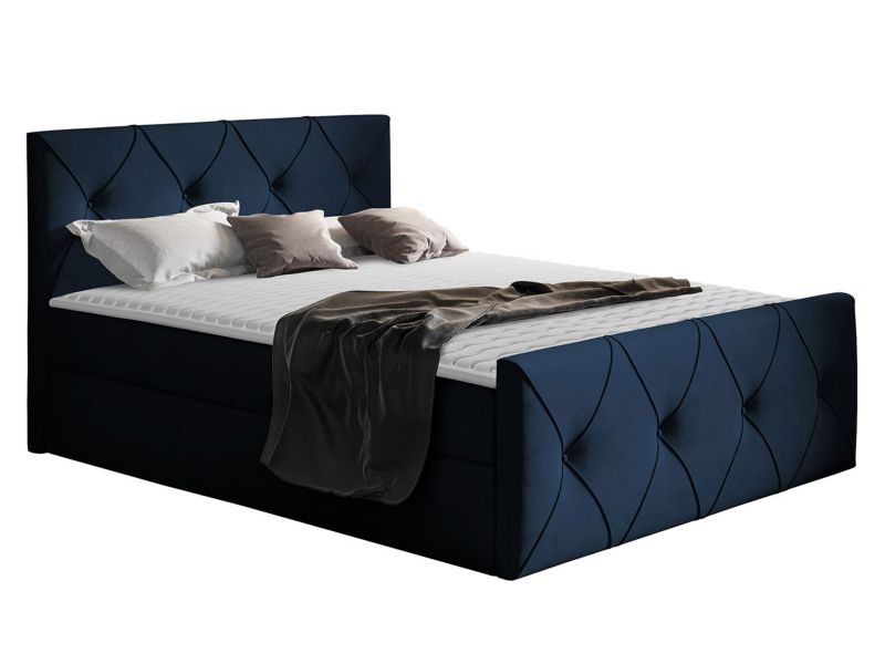 Łóżko kontynentalne MIRJAN 24 Crystal Lux 160x200 granatowy 1 szt.