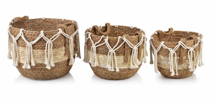 Komplet 3 koszy MONDEX BALI 33 x 33 x 27 cm brązowy 1 kpl.