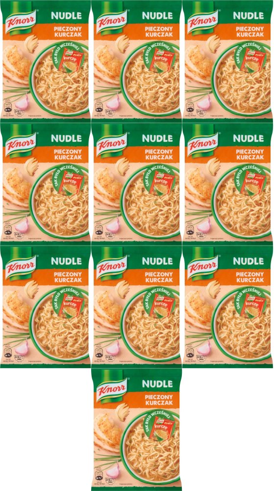 10x Zupa Knorr nudle, pieczony kurczak, 61g