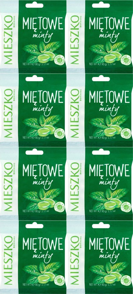 8x Cukierki Mieszko, miętowy, 90g