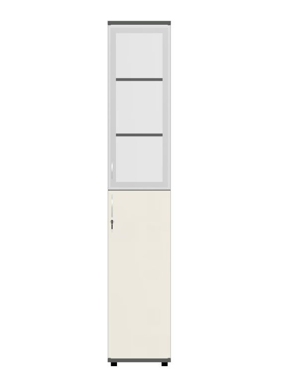 HEBE TS621 regał z witryną lewy 40,2x40x219,5h (Kolor korpusu: Szary)