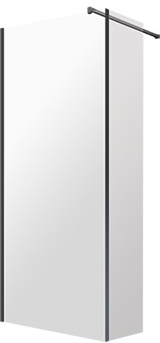 Omnires Marina kabina prysznicowa 80x30 cm typu Walk-In czarny mat/szkło przezroczyste MA8030BLTR
