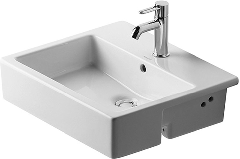 Duravit Vero umywalka 55x47 cm półblatowa prostokątna biała 0314550000