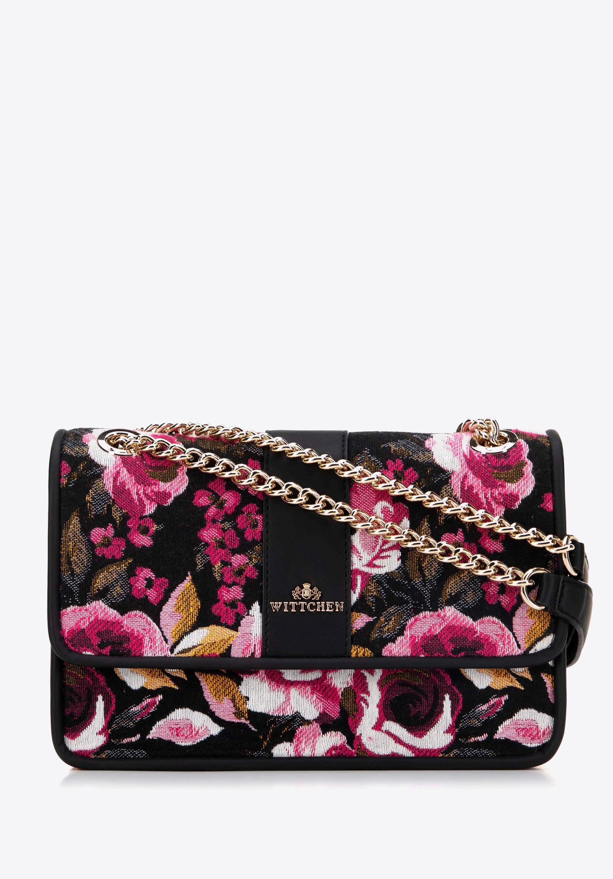 Damska crossbody żakardowa na łańcuszku multikolor