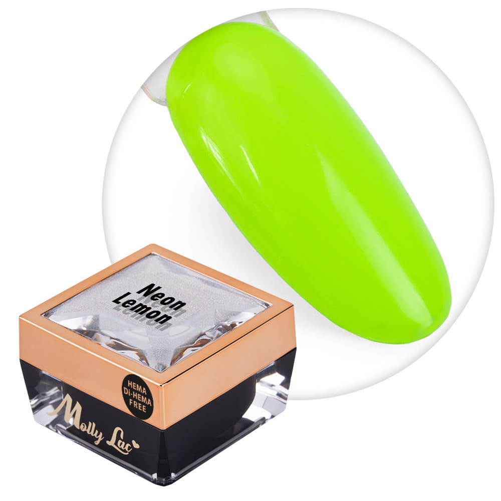 Żel do zdobień Ombre Gel paint gel ombre ornamenty MollyLac Neon Lemon HEMA/Di-HEMA Free Nr 3 5g