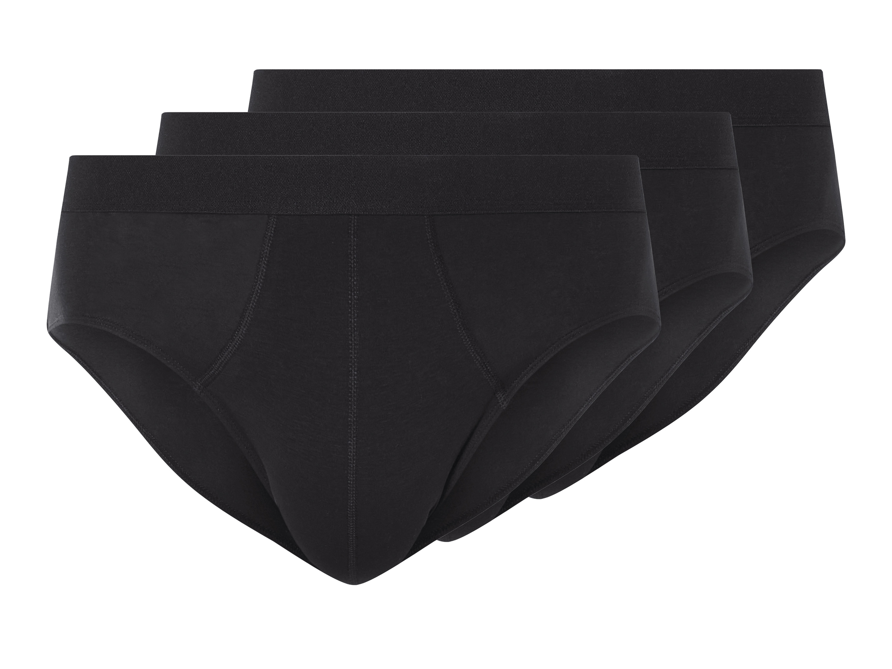 Livergy Majtki slipy męskie z bawełną, 3 pary Czarny, 10/4Xl