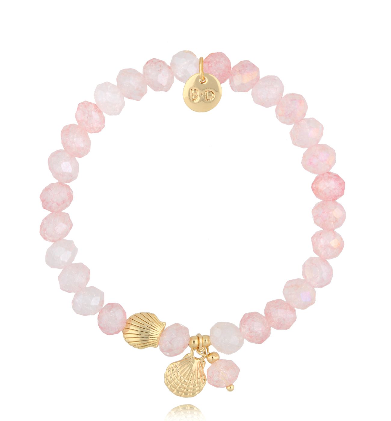 Bransoletka z kryształkami i muszelką Crystal Shell BSH0166 - By Dziubeka