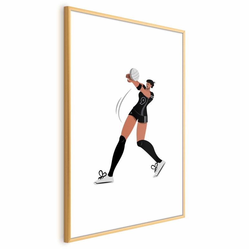 Plakat Artgeist Siatkarka 21x30 cm z ramą złotą 1 szt