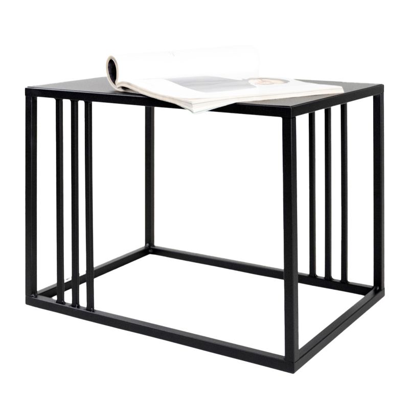Stolik kawowy pomocniczy do salonu pokoju e-floor Loft 35 x 49 x 36 cm Loft czarny 1 szt