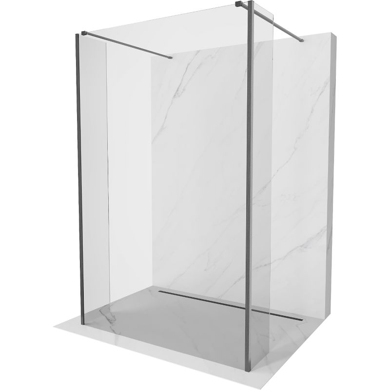 Ścianka prysznicowa Mexen Kioto transparent gun gray 140x30 3 szt.