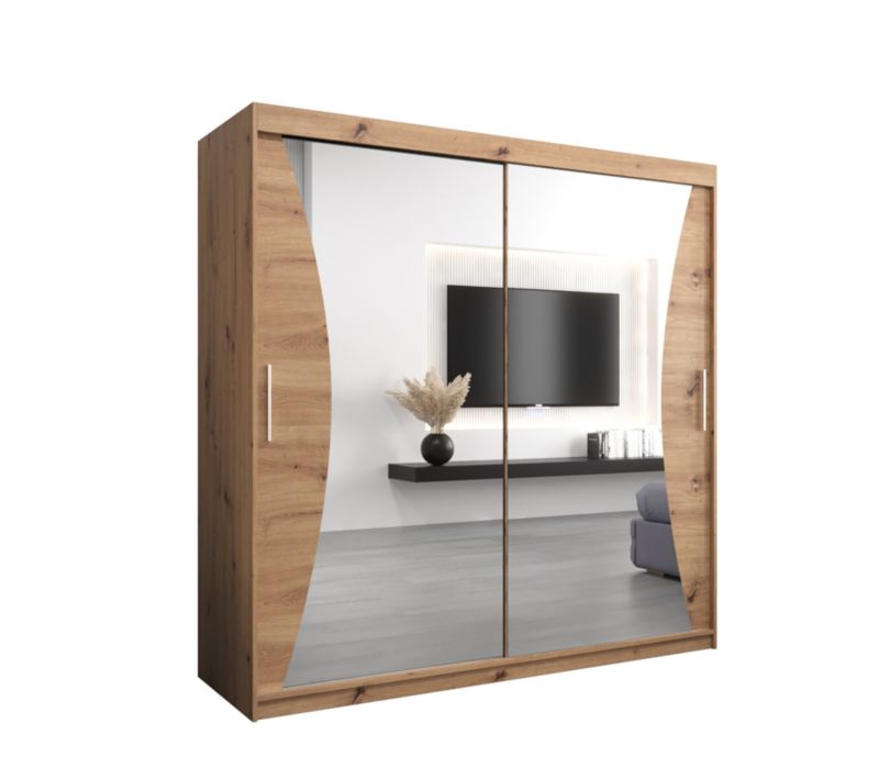 Szafa przesuwna Garderoba Abiks MONACO 200 dąb artisan + dąb artisan 1 szt.