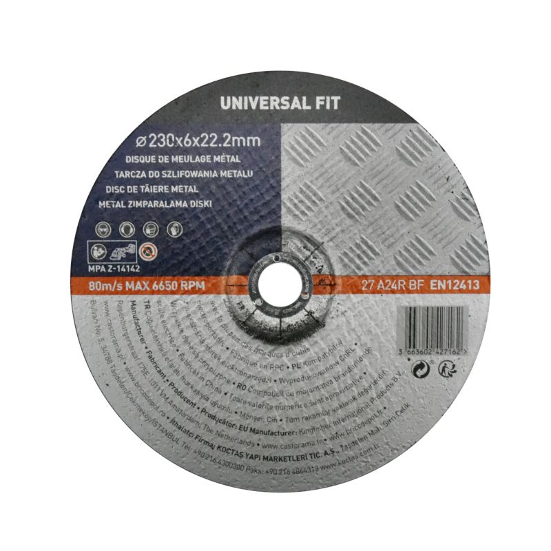 Tarcza do szlifowania metalu Universal fit 230 x 6 mm