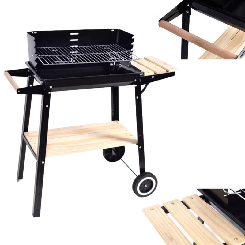 Grill węglowy Bauhus wózek z półką, kółkami do ogrodu 1 szt.