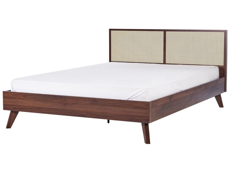 Łóżko Rattan Monpazier 180 x 200 cm Ciemnobrązowy 1 szt.