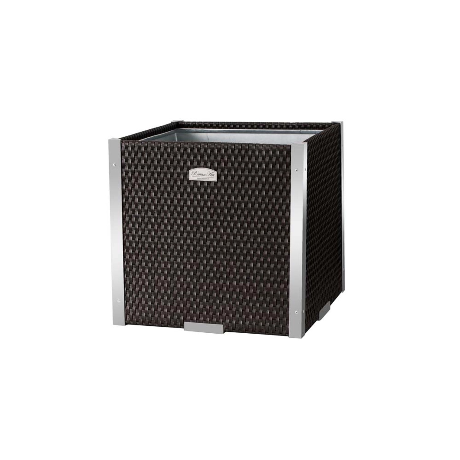 Donica ALU rattan beżowa - 46 x 46 x 46 cm