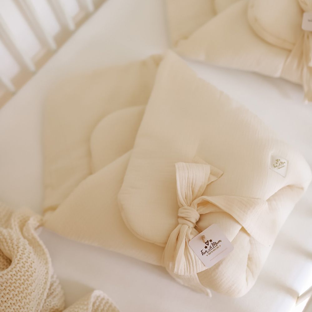 Rożek niemowlęcy muślinowy premium Ivory AL