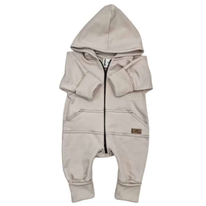 KAZUM KOMBINEZON, PAJAC WYGODNY BAWEŁNIANY ALABASTER BEIGE ZZ - 92