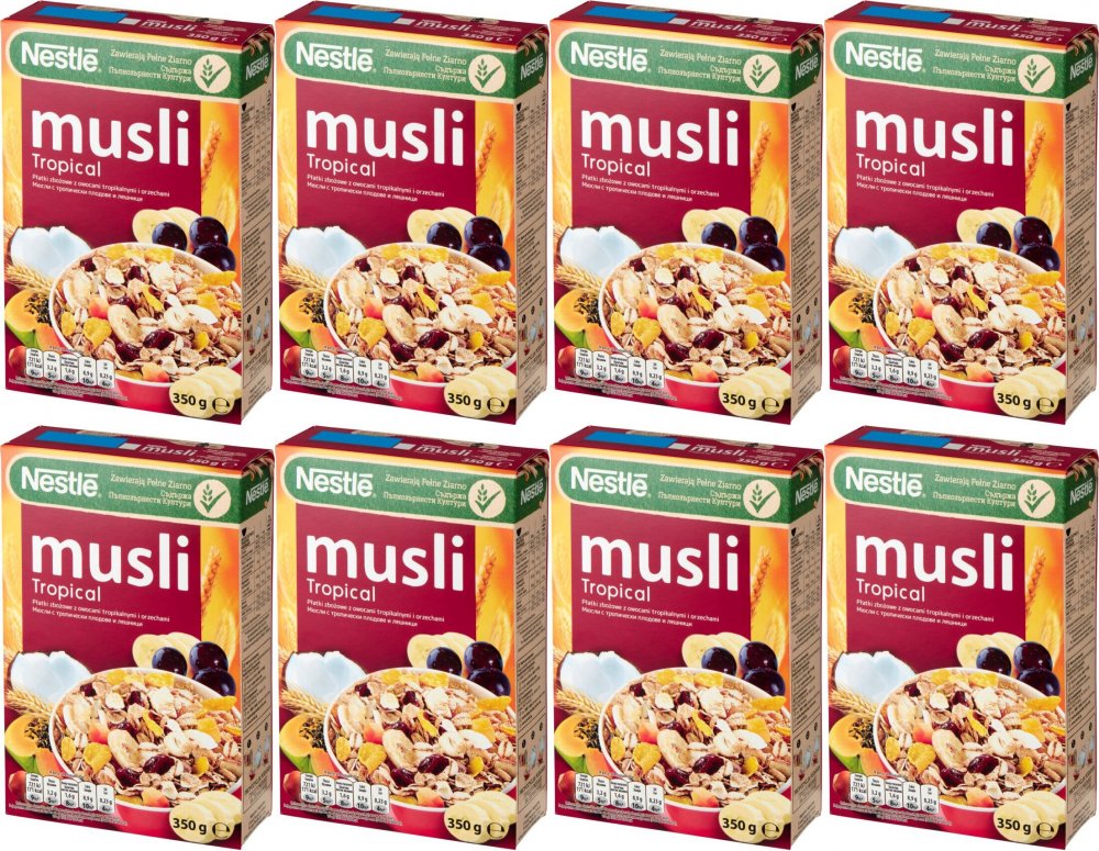 8x Musli Nestle Tropical, tropikalne, 350g