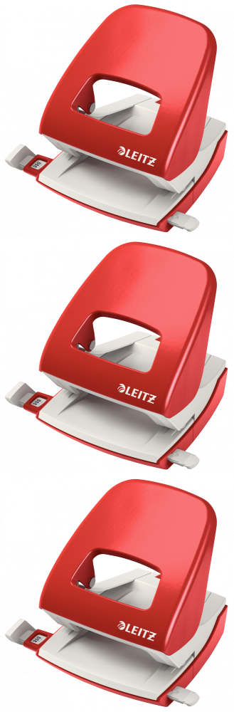 3x Dziurkacz Leitz New NeXXt, duży, do 30 kartek, czerwony