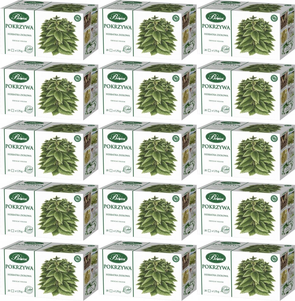 15x Herbatka ziołowa w torebkach Bifix, pokrzywa, 20 sztuk x 1.75g