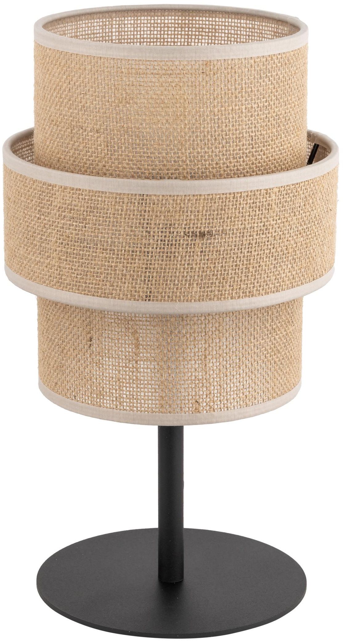 TK Lighting Calisto lampa stołowa 1x15W czarny/beżowy 5404