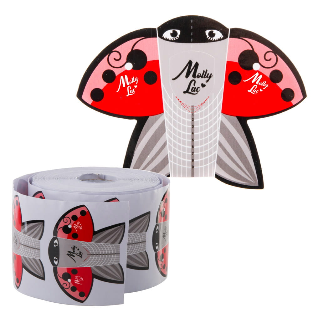 Szablony formy do paznokci 500szt Ladybug biedronka MollyLac