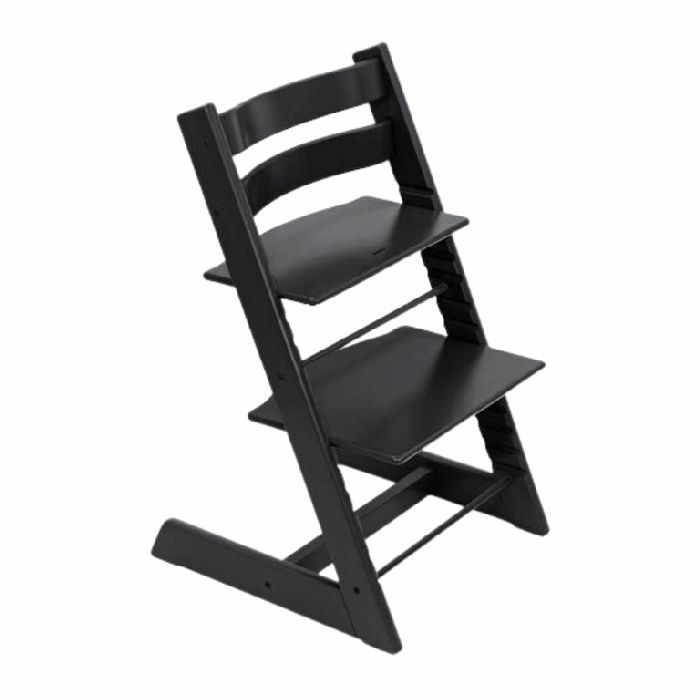 Stokke Tripp Trapp + Newborn Set - rosnące krzesełko do karmienia z zestawem dla noworodka-Black-Anthracite
