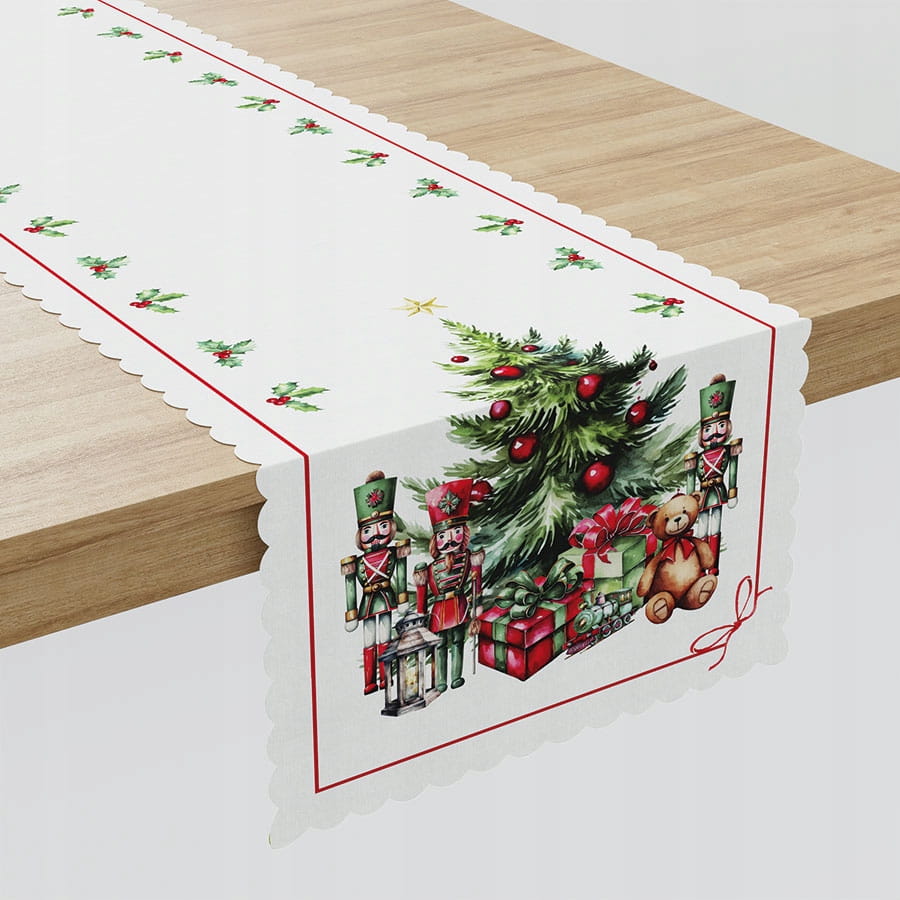ŚWIĄTECZNE PREZENTY Bieżnik wodoodporny 38x180cm choinka świąteczny wzór